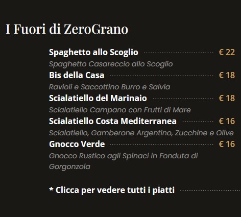 Menu' Degustazione